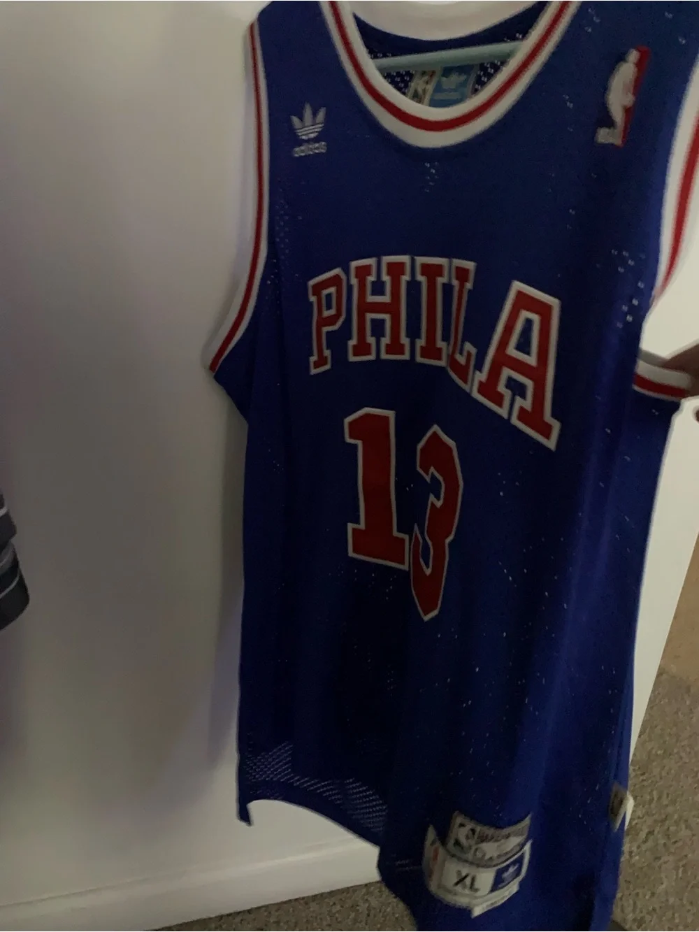 Chamberlain #13 76ers Vintage Jersey - oak wood classics size XL
